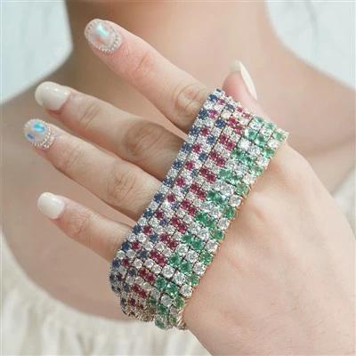 10k oltin Missanite Diamond tennis Braceet