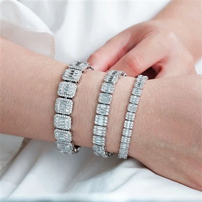 18k oltin Missanite Olmos tennis Braceet